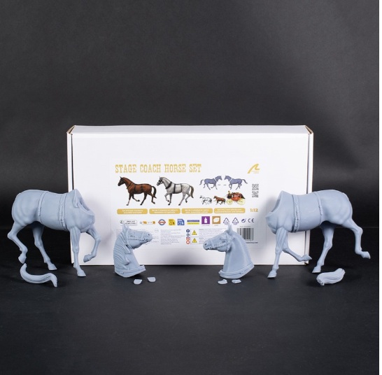 Artesania Latina Set van 2 Paarden van Resin voor StageCoach 1/12