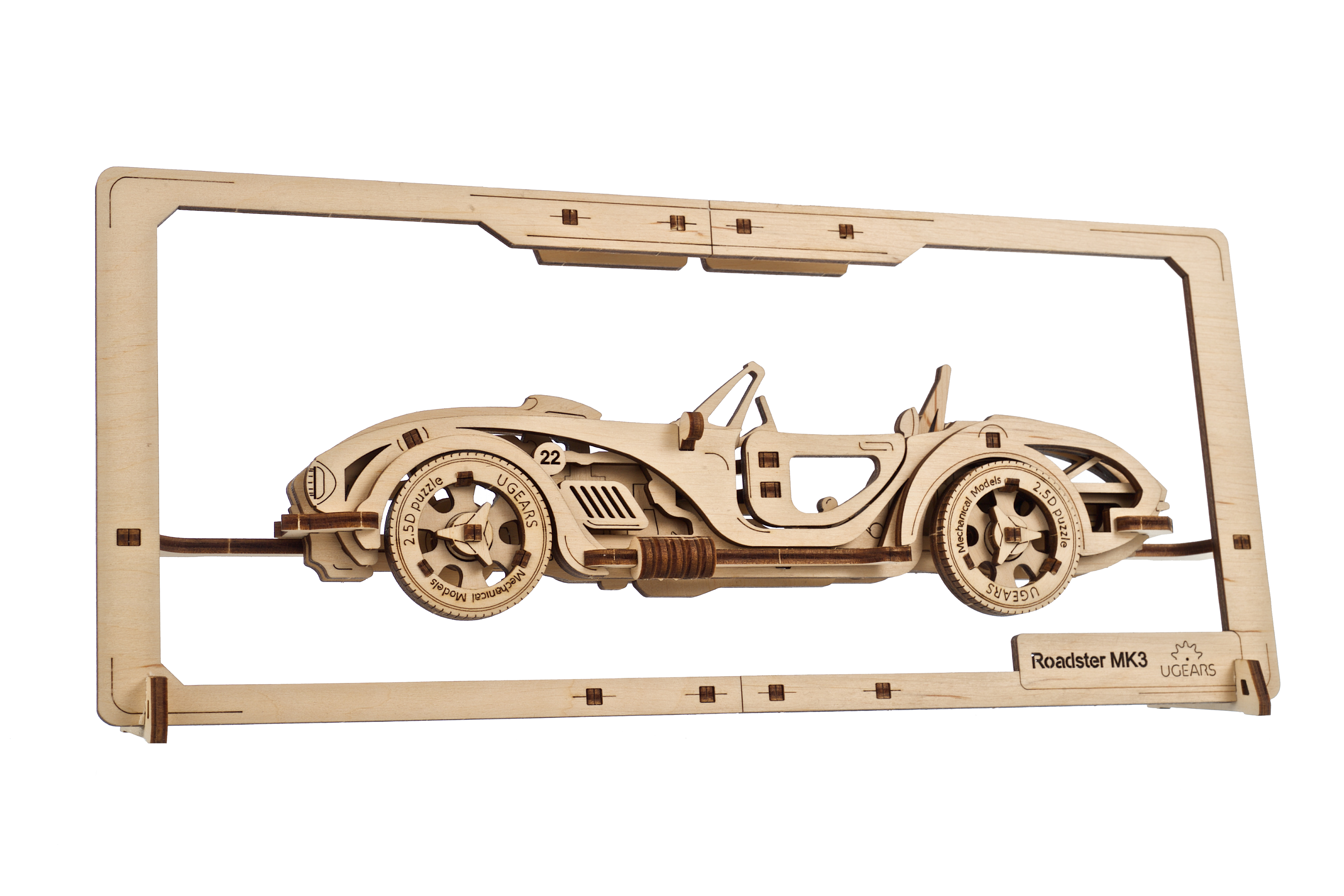 U-Gears 2.5D Puzzle Roadster MK3 mechanisch houten bouwpakket