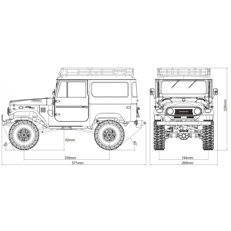 RocHobby Toyota Land Cruiser FJ40 Scaler (RS version) Blue 1/10