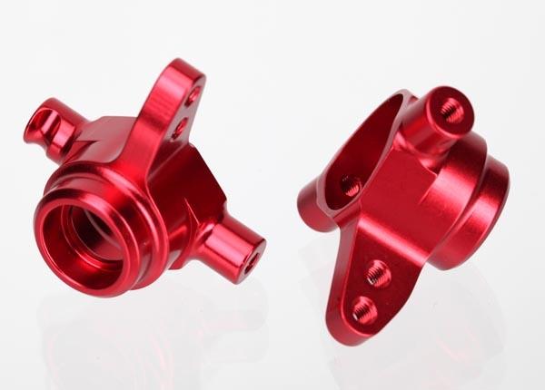 Traxxas Steering blocks 6061-T6 aluminum left & right (red-anodized)