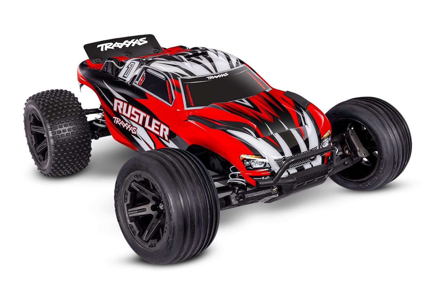 Traxxas Rustler 2WD Brushed with Battery & USB-C Charger Red X