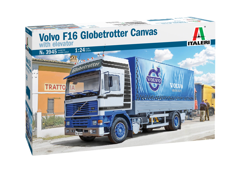 Italeri Volvo F16 Globetrotter Canvas with Elevator 1/24