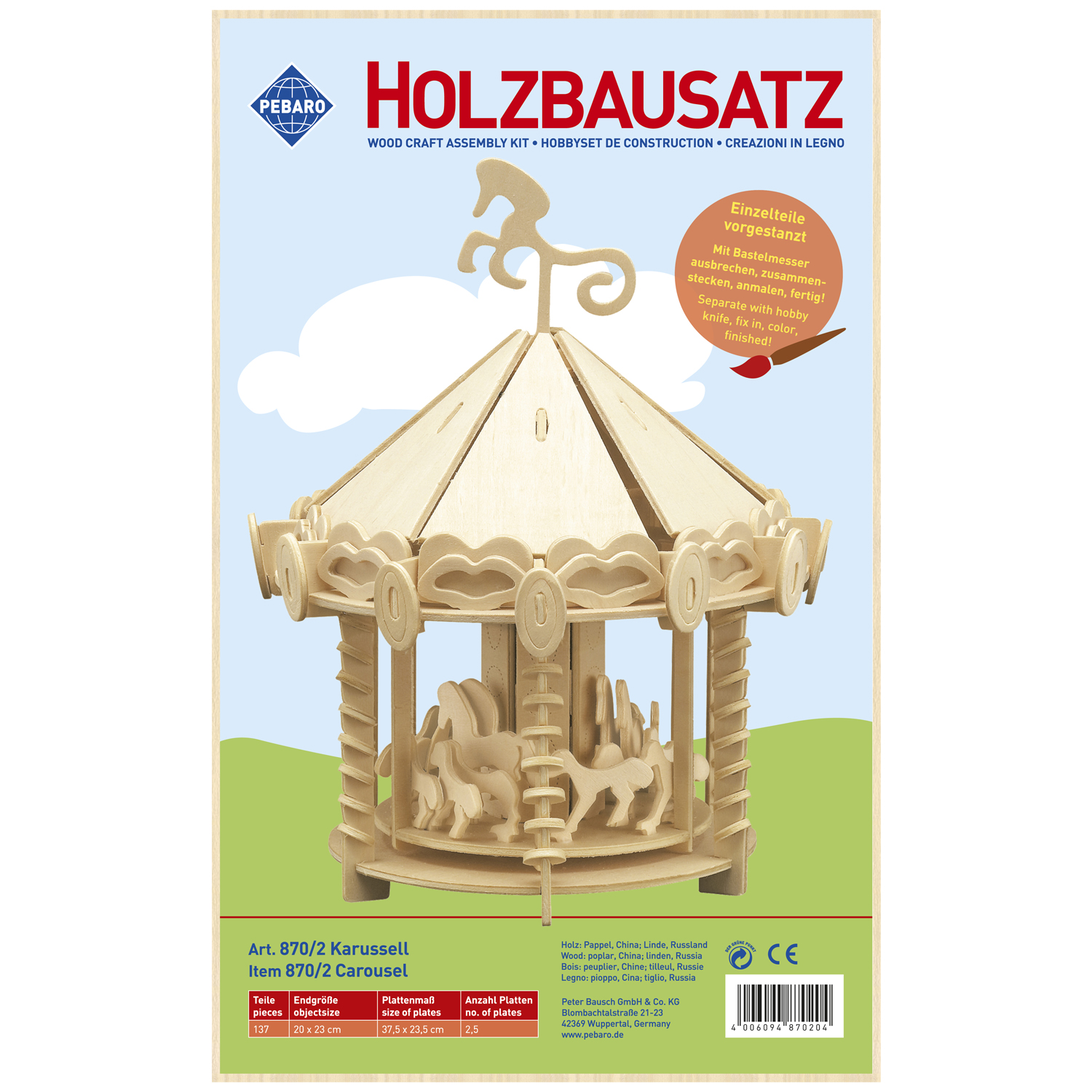 Pebaro Houten Bouwset Carousel