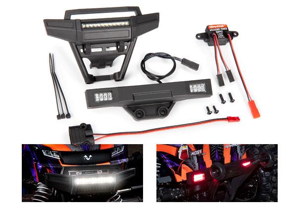 Traxxas Hoss and Stampede 4X4 LED Light Kit Complete (Includes Front and Rear Bumpers with LED Lights 3-Volt Accessory Power Supply and Power Tap Connector (with cable) (Fits #9011 Body)