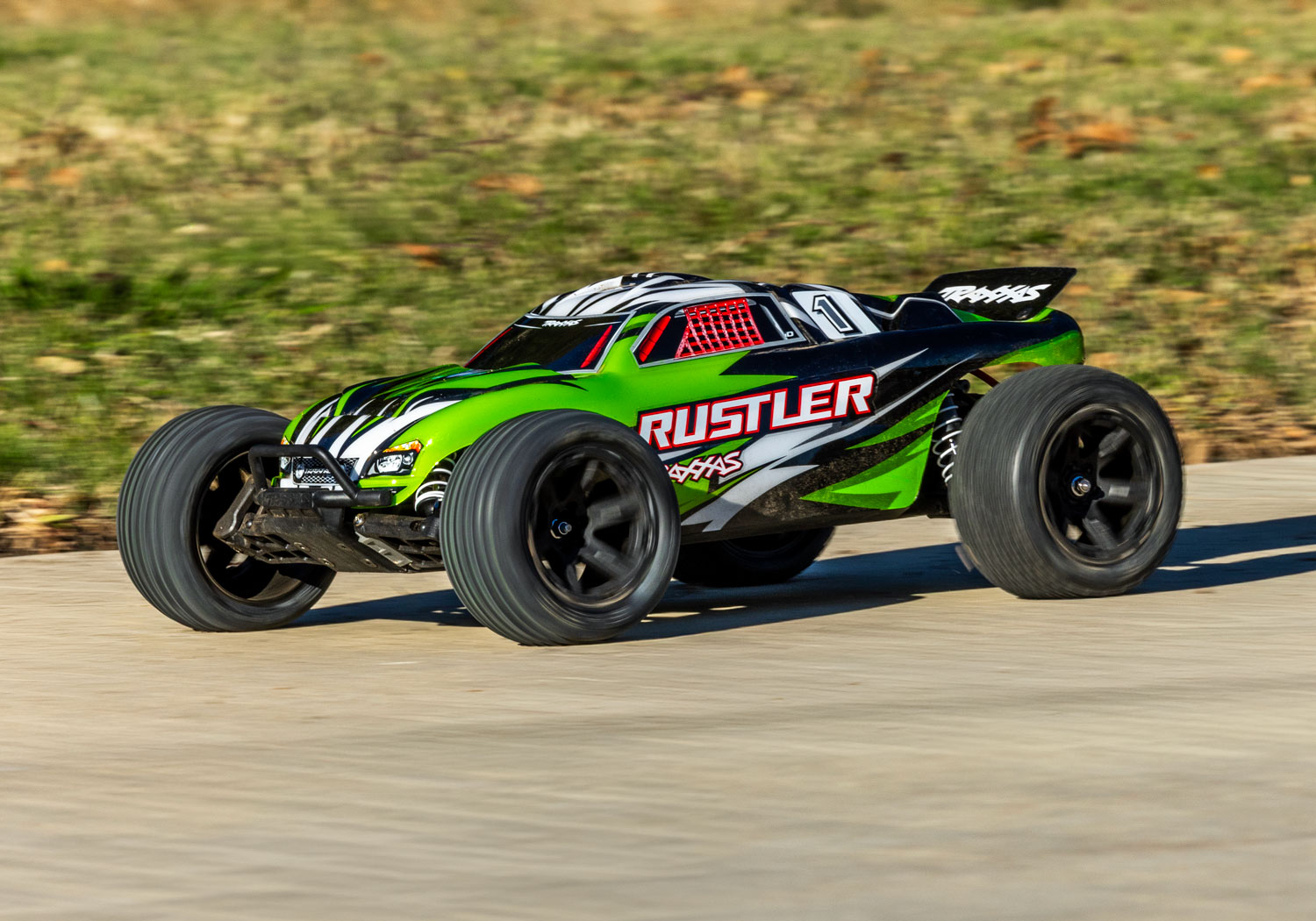 Traxxas Rustler 2WD Brushed with Battery & USB-C Charger Green X