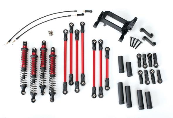 Traxxas Long Arm Lift Kit, TRX-4®, complete (includes red powder coated links, red-anodized shocks)