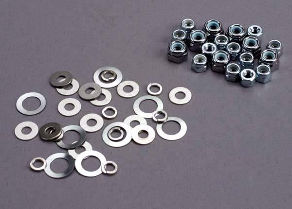 Traxxas Nut set lock nuts (3mm (11) and 4mm(7)) & washer set