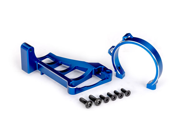 Traxxas Motor mounts (front & rear) (blue-anodized 6061-T6 aluminum)/ 3x10mm CCS (with threadlock) (4)/ 4x12mm BCS (with threadlock) (2) (for use with #3483 motor)
