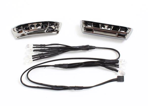 Traxxas LED lights, light harness (4 clear, 4 red)/ bumpers, front & rear/ wire ties (3) (requires power supply #7286)