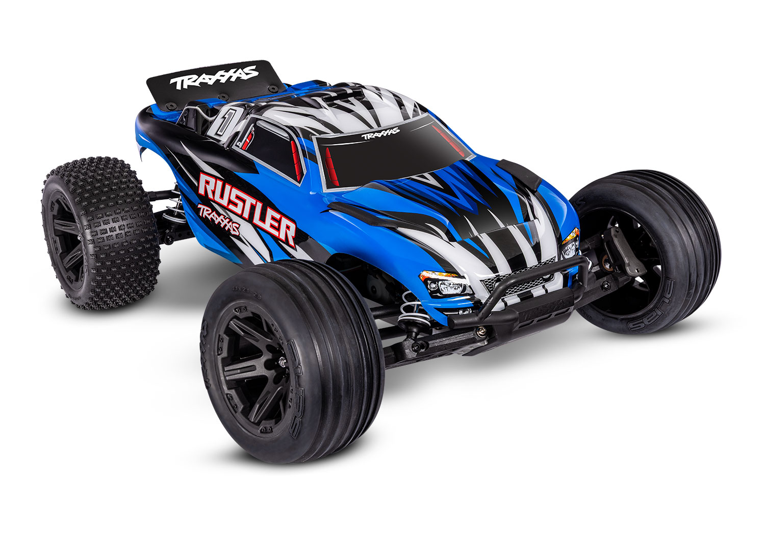 Traxxas Rustler 2WD Brushed with Battery & USB-C Charger Blue X