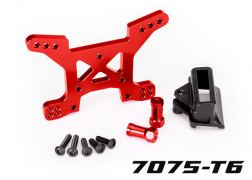 Traxxas Shock tower front 7075-T6 aluminum (red-anodized) (1)/ body mount bracket (1)