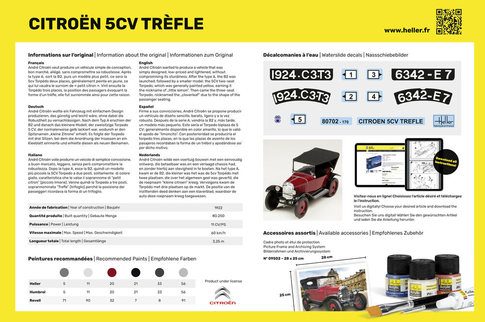 Heller Citroën 5CV Trèfle 1/24