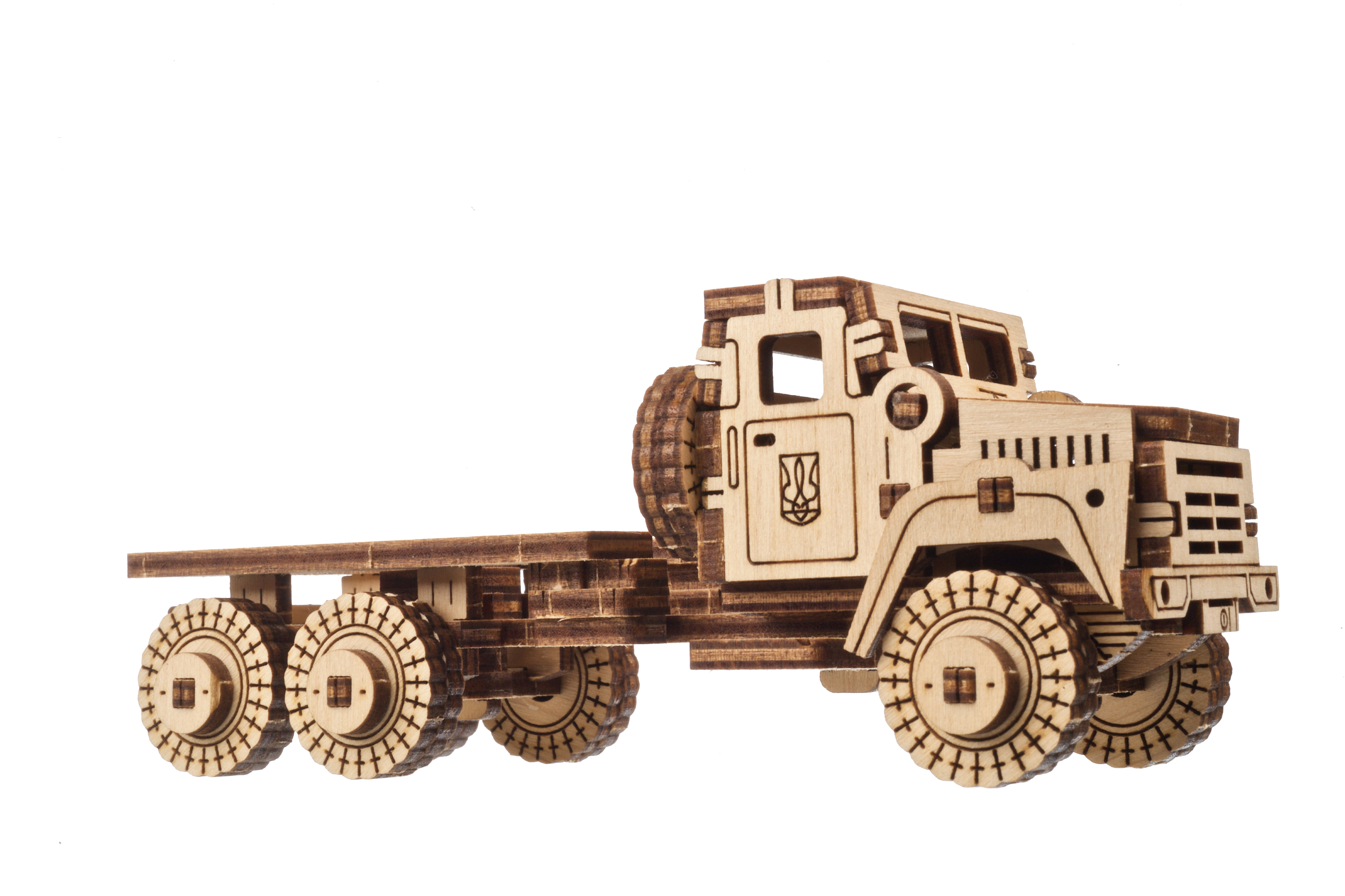 U-Gears Militaire Vrachtwagen mechanisch houten bouwpakket