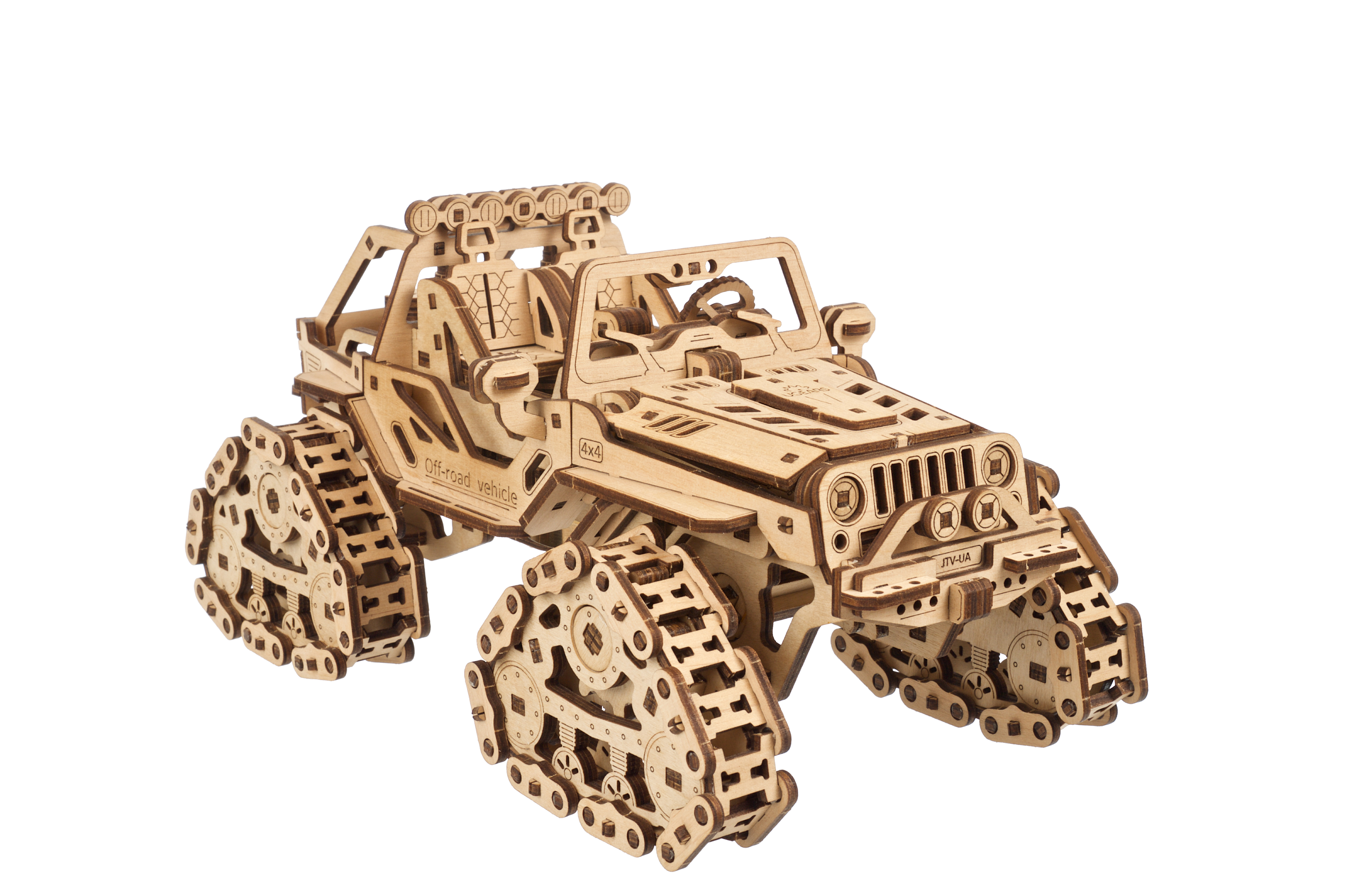 U-Gears Off-road Terreinwagen mechanisch houten bouwpakket