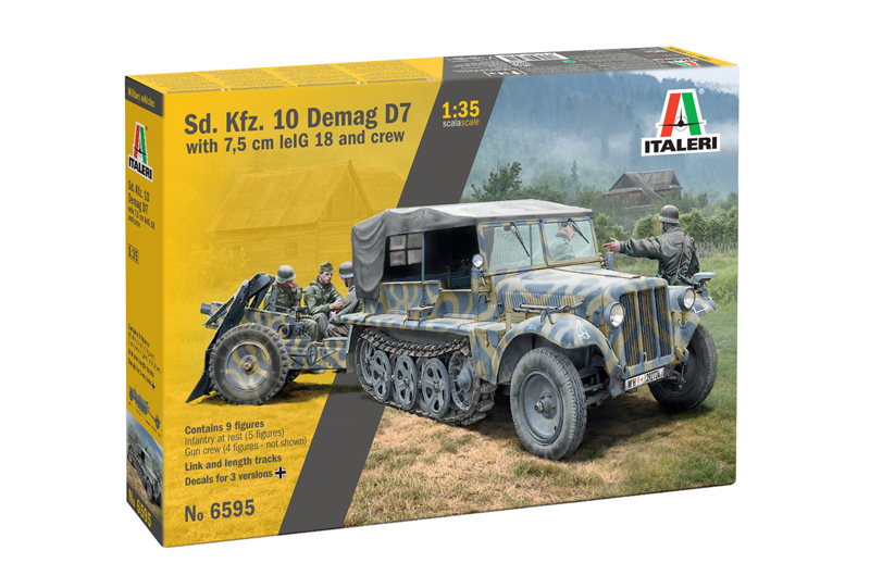 Italeri Sd. Kfz. 10 Demag D7 with 7,5 cm leIG 18 and crew 1/35