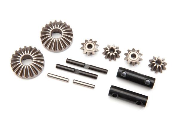 Traxxas Gear set, differential (output gears (2)/ spider gears (4)/ spider gear shaft (2)/ output shaft (2)/ 2.5X13.8 pin (2))