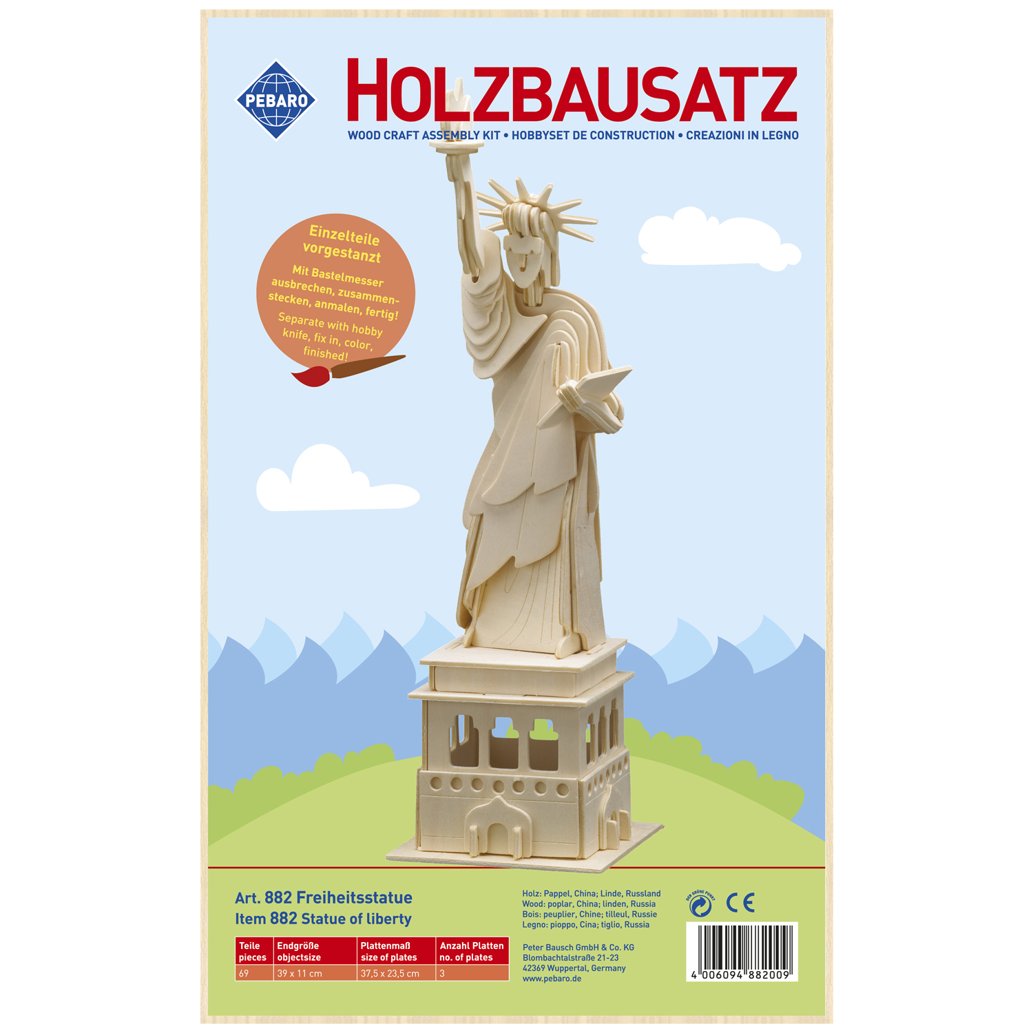 Pebaro Houten Bouwset Vrijheidsbeeld