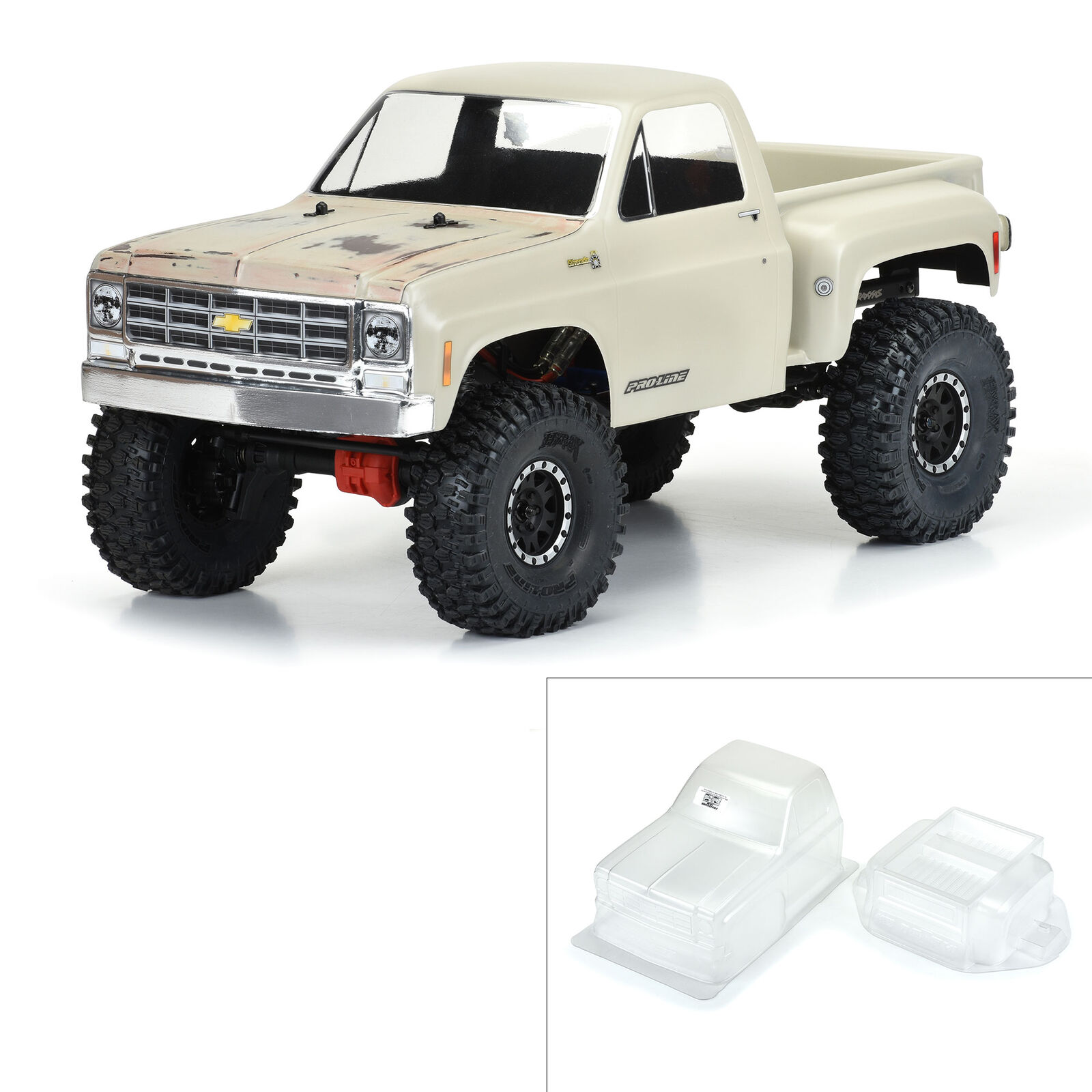 Proline 1978 Chevy K-10 Clear Body 12.3" (313mm) Wheelbase Crawlers 1/10