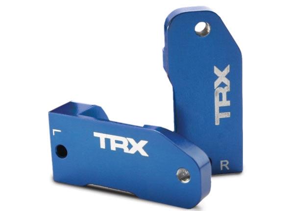 Traxxas Caster blocks, 30-degree, blue-anodized 6061-T6 aluminum (left & right)/ suspension screw pin (2)