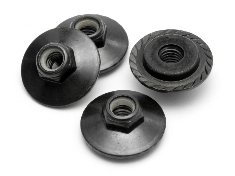 HPI Flanged Lock Nut M5x8mm Black (4)