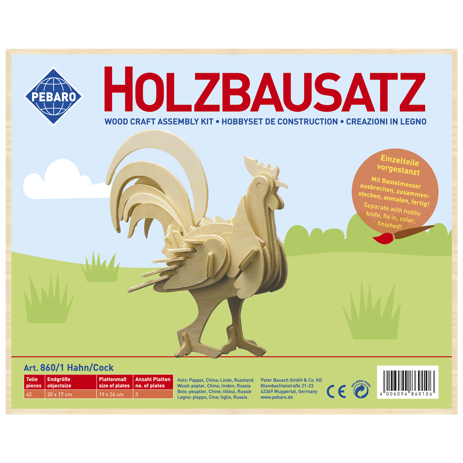 Pebaro Houten Bouwset Haan