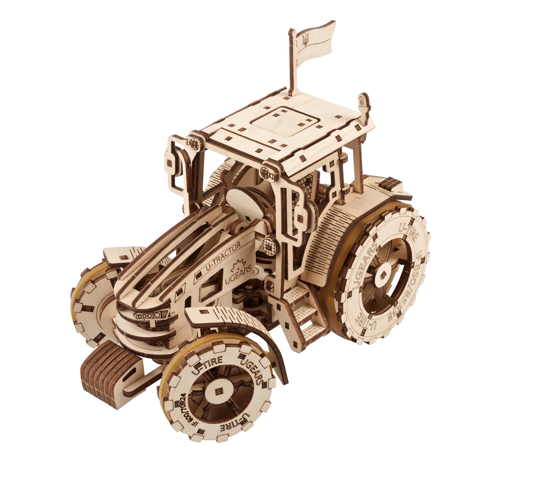 U-Gears De Tractor Wint mechanisch houten bouwpakket