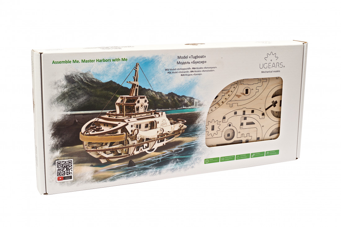 U-Gears Sleepboot mechanisch houten bouwpakket