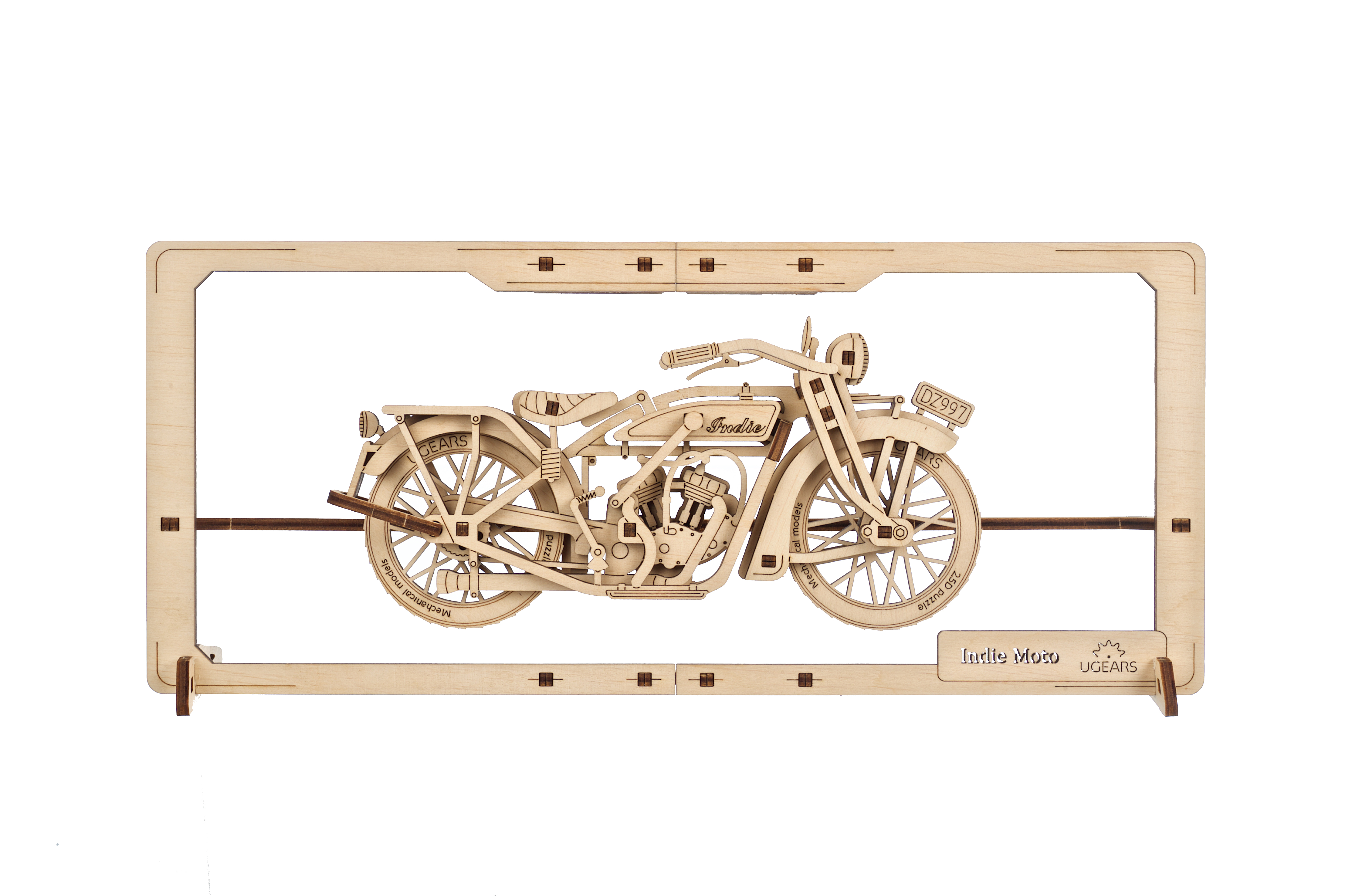 U-Gears 2.5D Puzzle Indie Moto mechanisch houten bouwpakket