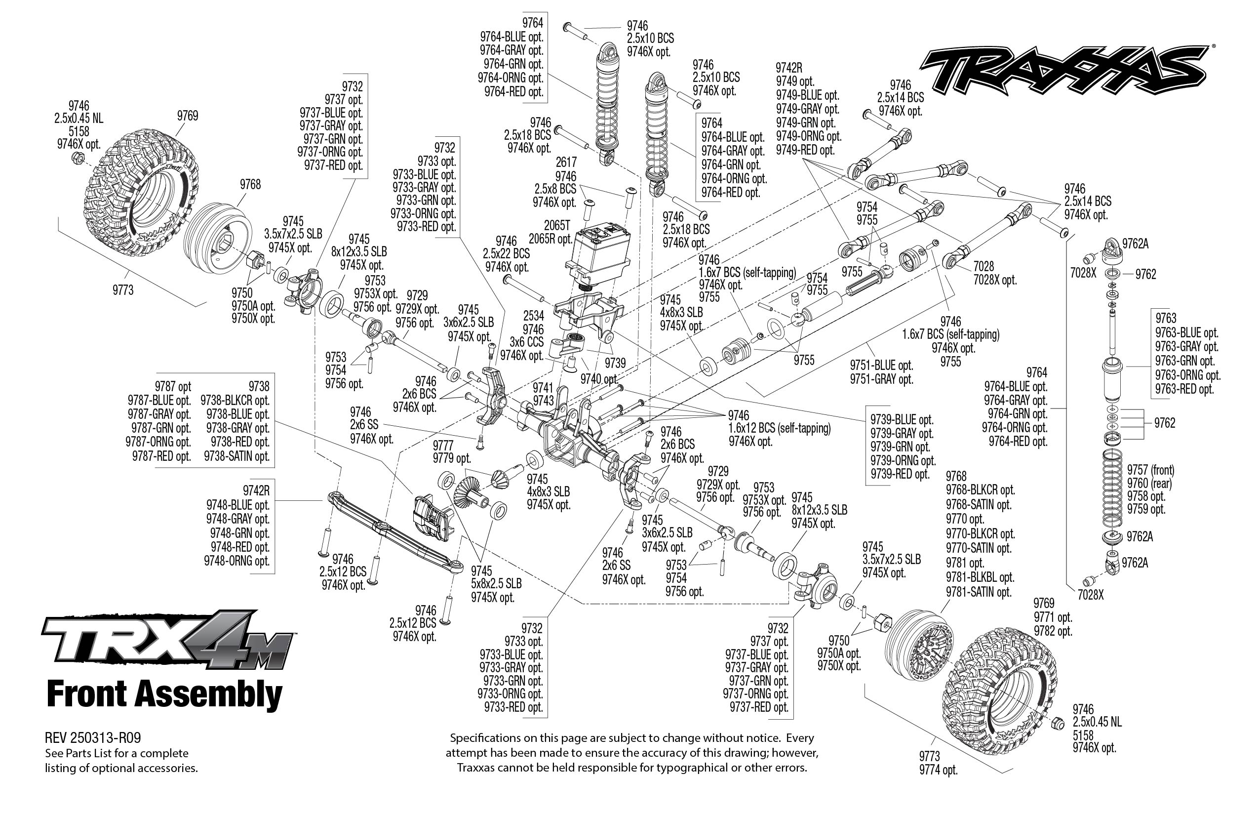 Traxxas TRX-4M Land Rover Defender (97054-1) Front Assembly Exploded View
