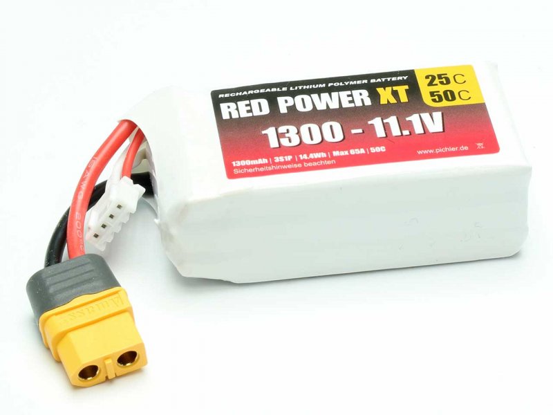 Red Power XT LiPo Accu 11.1 Volt 1300mAh XT60/XH