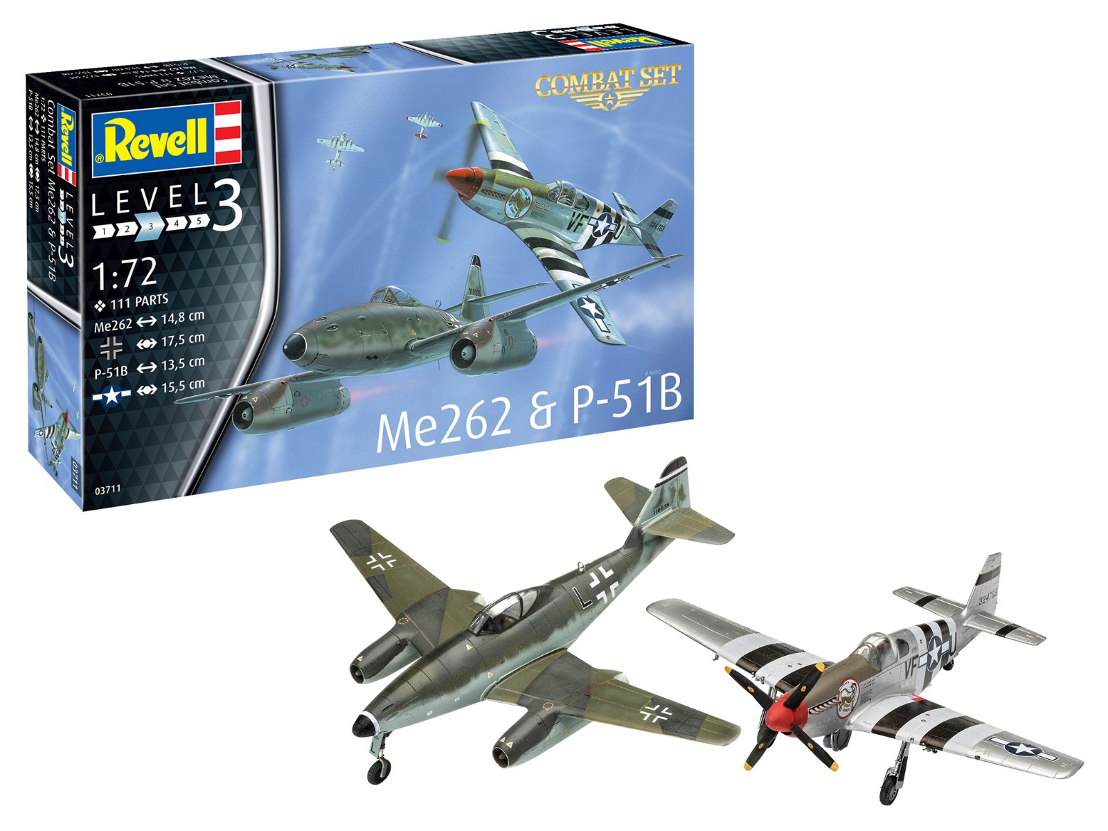 Revell Model Set Combat Set Messerschmitt Me262 & P-51B Mustang 1/72