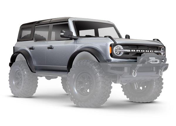 Traxxas Body Ford Bronco (2021) complete iconic silver (painted) (includes grille side mirrors door handles fender flares windshield wipers spare tire mount & clipless mounting) (requires #8080X inner fenders)